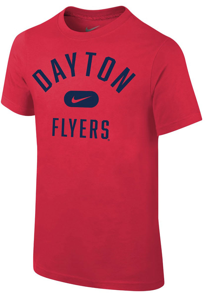 Nike Dayton Flyers Boys Red Retro Team Name Short Sleeve T-Shirt