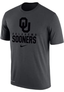 Nike Oklahoma Sooners Grey Dri-FIT Short Sleeve T Shirt