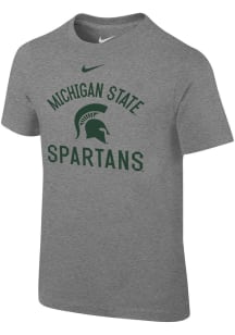 Nike Michigan State Spartans Boys Grey Retro Team Name Short Sleeve T-Shirt
