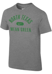 Nike North Texas Mean Green Boys Grey Retro Team Name Short Sleeve T-Shirt