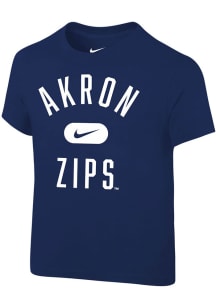 Nike Akron Zips Toddler Navy Blue Retro Team Name Short Sleeve T-Shirt