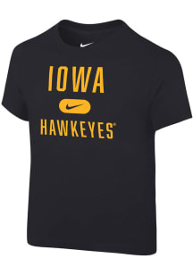 Toddler Iowa Hawkeyes Black Nike Retro Team Name Short Sleeve T-Shirt