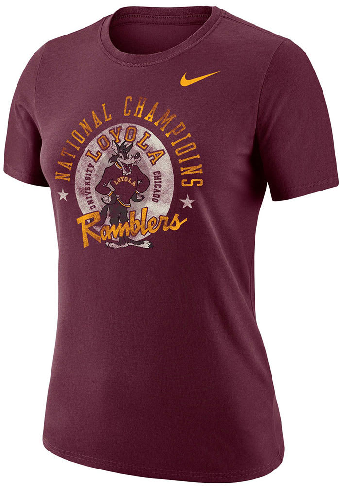 Nike Loyola Ramblers Womens Maroon Game of Change Short Sleeve T-Shirt