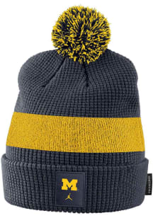 Michigan Wolverines Nike 2022 Jordan Sideline Pom Mens Knit Hat - Blue