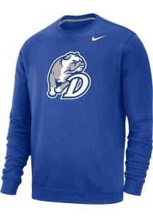 Nike Drake Bulldogs Mens Blue Club Long Sleeve Crew Sweatshirt