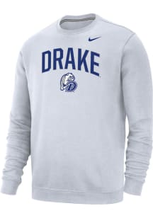 Nike Drake Bulldogs Mens White Club Long Sleeve Crew Sweatshirt