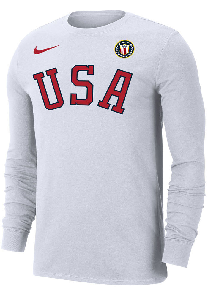 Nike Team USA White Block Long Sleeve T Shirt