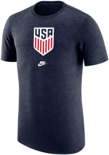 Nike USMNT Navy Blue Crest Short Sleeve Fashion T Shirt