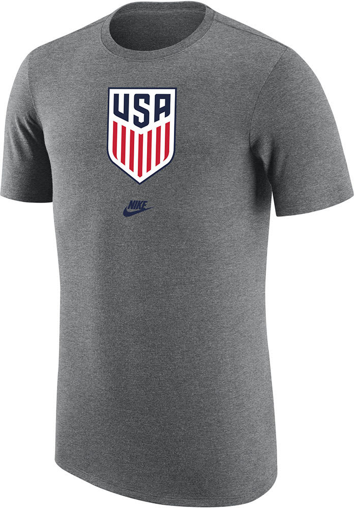 Nike USMNT GRAY Crest Short Sleeve Fashion T Shirt - 19862817