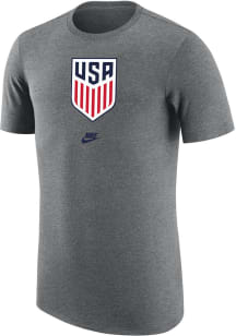 Nike USMNT Grey Crest Short Sleeve Fashion T Shirt