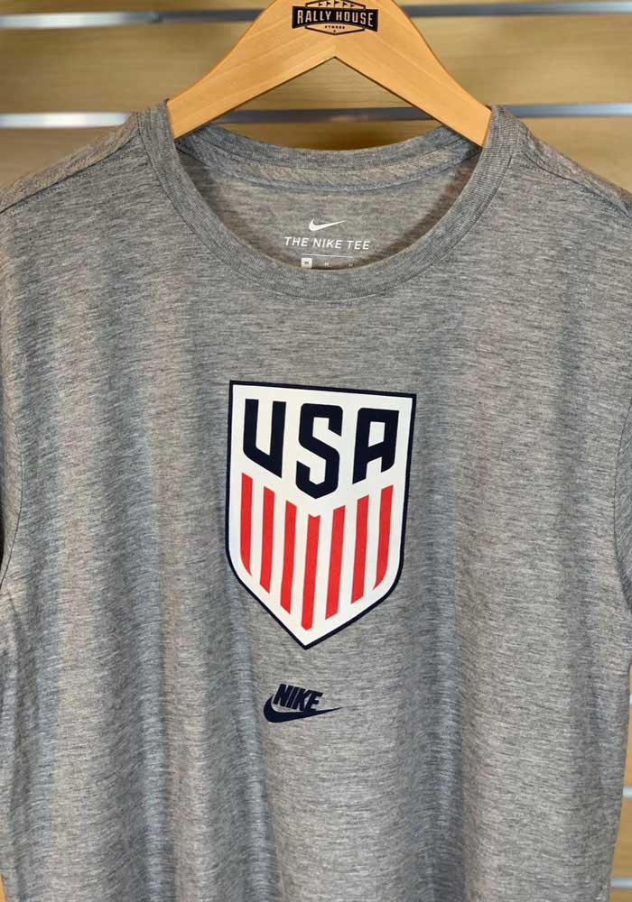 Nike Team USA Grey Crest Short Sleeve Fashion T Shirt