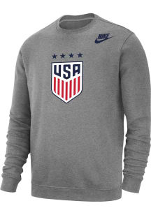 Nike USWNT Mens Grey Crest Long Sleeve Crew Sweatshirt