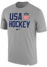 Nike Team USA Grey Hockey Short Sleeve T Shirt