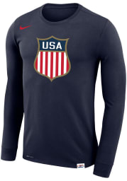 Nike Team USA Navy Blue Hockey Long Sleeve T-Shirt