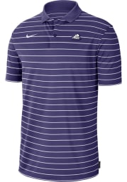 Nike TCU Horned Frogs Mens Purple Victory Stripe Short Sleeve Polo