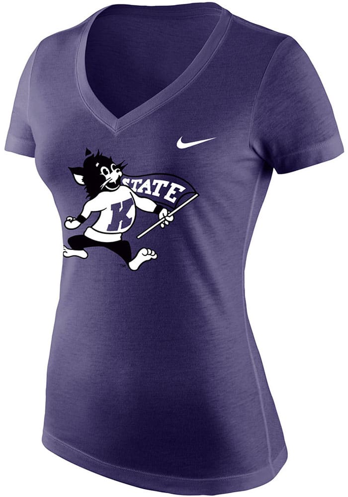 Nike K-State Wildcats Womens Purple Triblend Short Sleeve T-Shirt