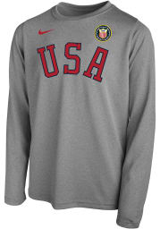 Nike Team USA Youth Grey Block Long Sleeve T-Shirt
