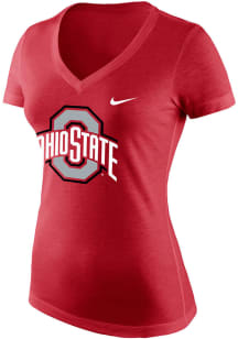 Nike Ohio State Buckeyes Womens Red Triblend Short Sleeve T-Shirt