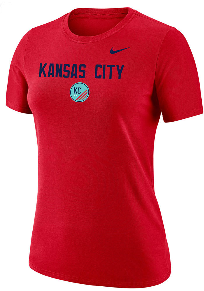 Nike KC Current Womens Red Dri-Fit Short Sleeve T-Shirt