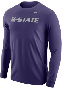 Nike K-State Wildcats Purple Wordmark Long Sleeve T Shirt