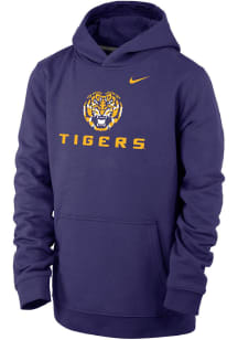 Nike LSU Tigers Youth Purple Club Fleece Long Sleeve Hoodie
