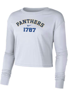 Nike Pitt Panthers Womens White Dri-FIT Cotton Crop LS Tee