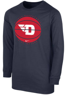 Nike Dayton Flyers Youth Navy Blue Basketball Logo Long Sleeve T-Shirt