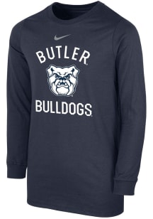 Nike Butler Bulldogs Youth Navy Blue Retro Team Name Long Sleeve T-Shirt