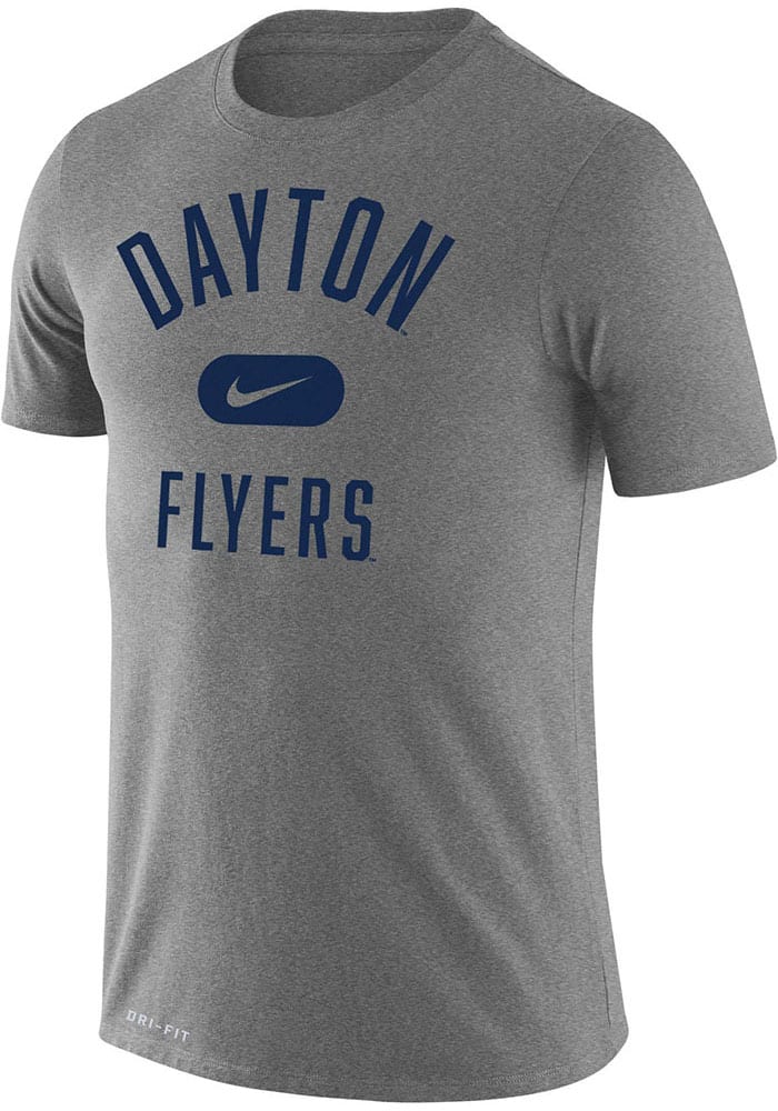 Nike Dayton Flyers Grey Retro Name Legend Short Sleeve T Shirt