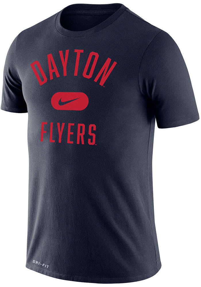 Nike Dayton Flyers Navy Blue Retro Name Legend Short Sleeve T Shirt