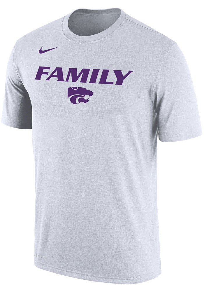 Nike K-State Wildcats White Family DriFIT Short Sleeve T Shirt