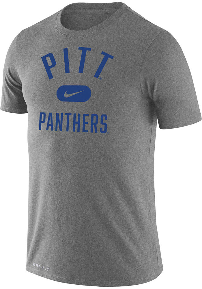 Nike Pitt Panthers Grey Retro Name Legend Short Sleeve T Shirt