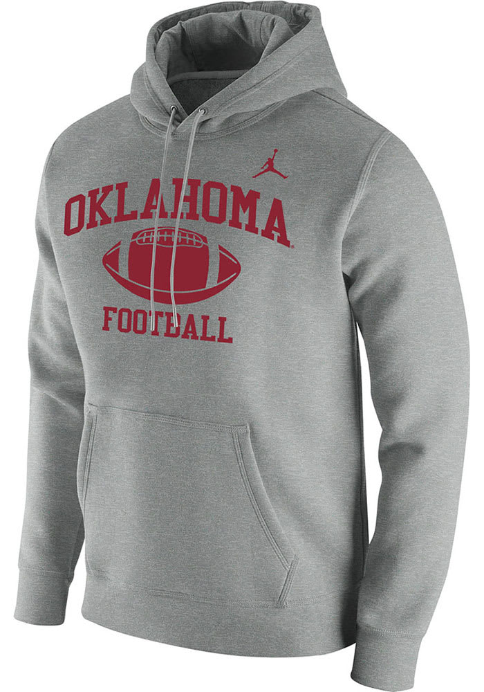 Nike Oklahoma Sooners Mens Grey Football Jordan Long Sleeve Hoodie
