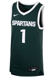 Nike Michigan State Spartans Youth Replica No 1 Green Basketball Jersey
