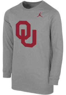 Nike Oklahoma Sooners Youth Grey Primary Logo Sleeve Hit Long Sleeve T-Shirt