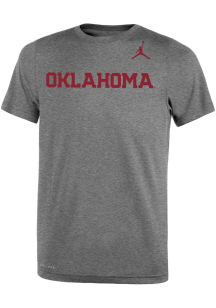 Nike Oklahoma Sooners Youth Grey Boomer Sooner Circle Short Sleeve T-Shirt
