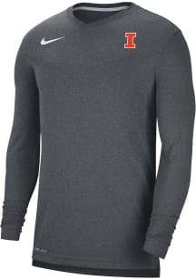 Nike Illinois Fighting Illini Charcoal UV Coach Long Sleeve T-Shirt