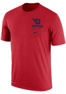 Nike Dayton Flyers Red DriFIT Team Issue Short Sleeve T Shirt