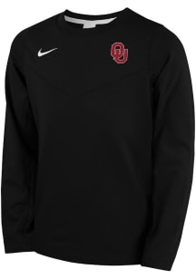 Nike Oklahoma Sooners Youth Black SL Coach Long Sleeve Crew Sweatshirt