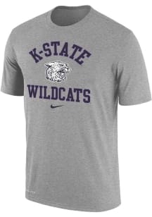 Nike K-State Wildcats Grey Dri FIT Cotton Short Sleeve T Shirt