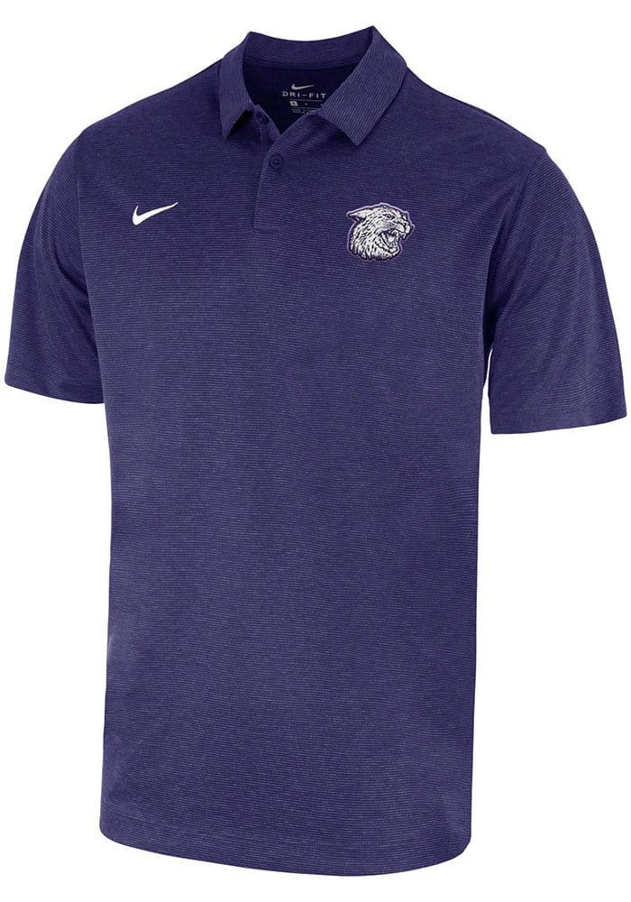 Nike K-State Wildcats Mens Purple Heather Short Sleeve Polo