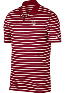 Nike Oklahoma Sooners Mens Crimson Golf Victory Stripe Short Sleeve Polo