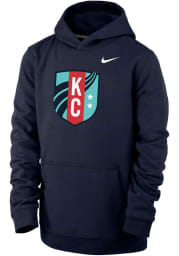 Nike KC Current Youth Navy Blue Club Fleece Long Sleeve Hoodie