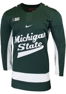 Nike  Michigan State Spartans Mens Green Replica Hockey Jersey