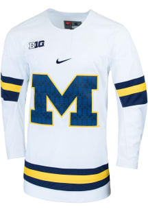 Mens Michigan Wolverines White Nike Replica Hockey Jersey