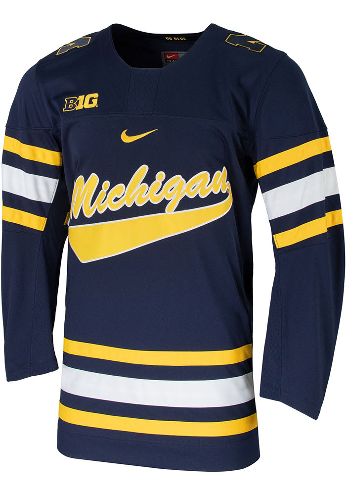 Men's Nike White Michigan Wolverines Replica College Hockey Jersey