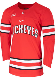 Mens Ohio State Buckeyes Red Nike Replica Hockey Jersey