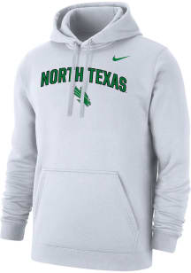 Nike North Texas Mean Green Mens White Club Fleece Long Sleeve Hoodie