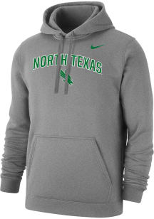 Nike North Texas Mean Green Mens Grey Club Fleece Long Sleeve Hoodie
