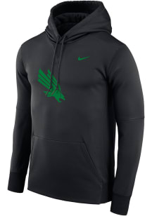 Nike North Texas Mean Green Mens Black Therma Essential Hood